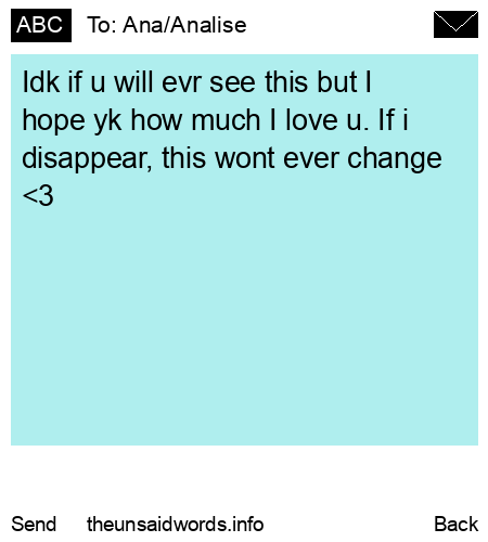 unsent message to Ana/Analise