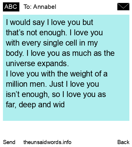 unsent message to Annabel