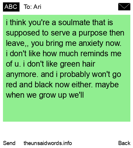 unsent message to Ari