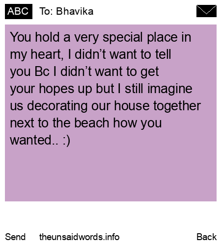 unsent message to Bhavika