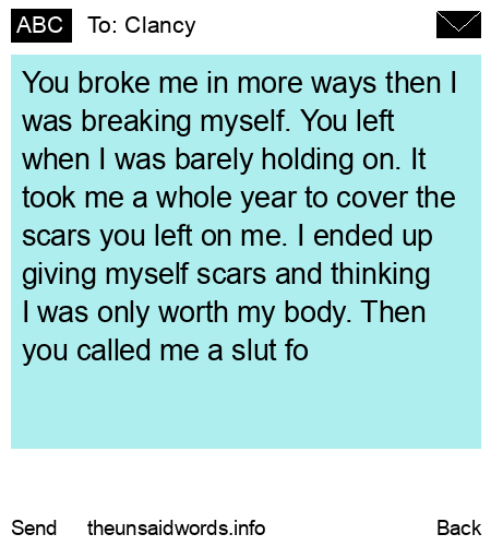 unsent message to Clancy