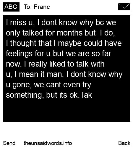 unsent message to Franc