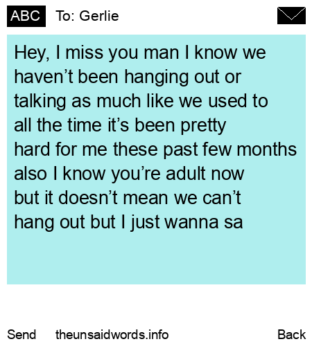 unsent message to Gerlie