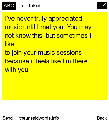 unsent message to Jakob