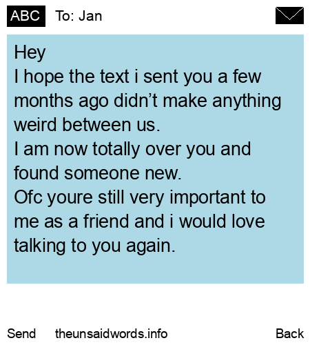 unsent message to Jan