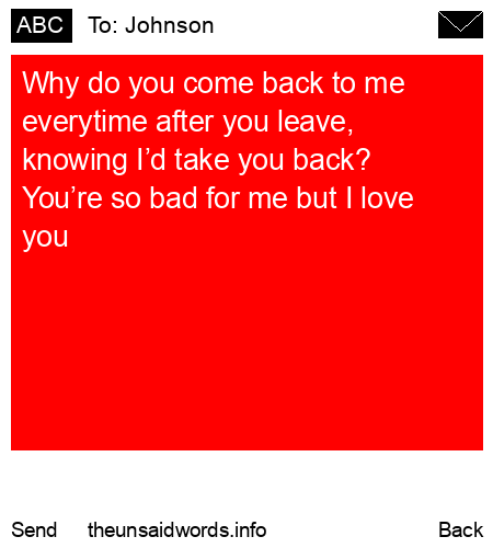 unsent message to Johnson