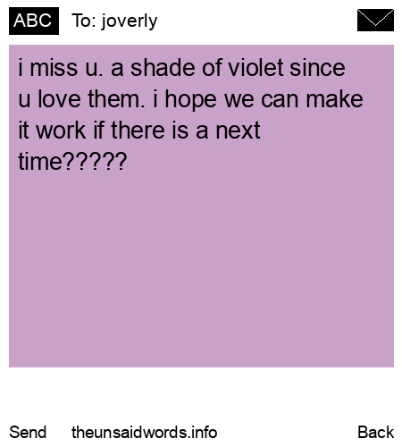 unsent message to joverly