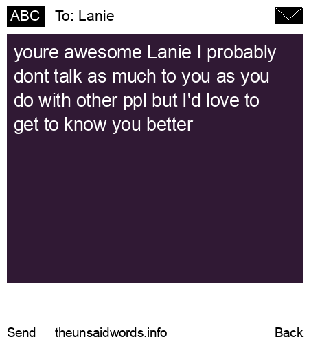 unsent message to Lanie