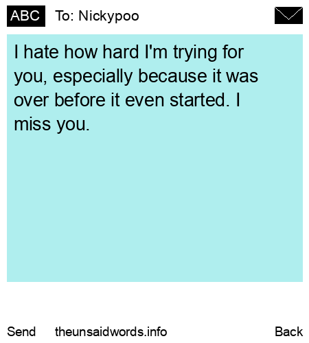 unsent message to Nickypoo