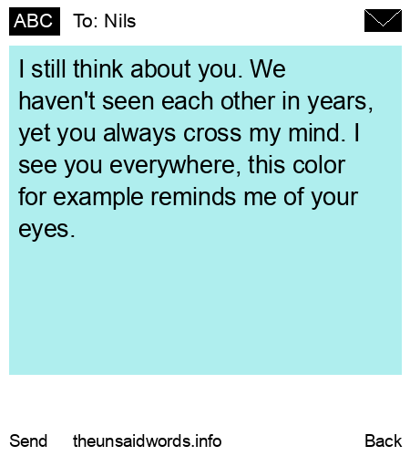 unsent message to Nils