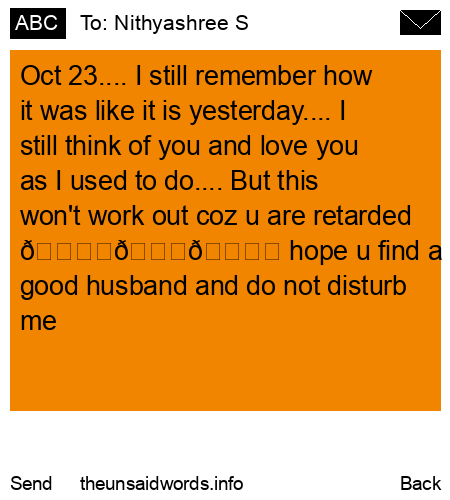 unsent message to Nithyashree S