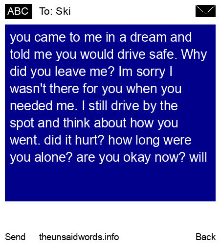 unsent message to Ski