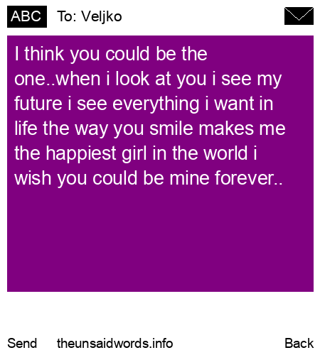 unsent message to Veljko