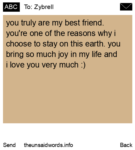 unsent message to Zybrell