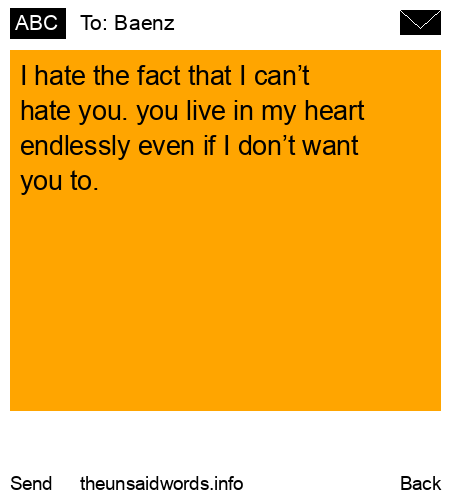 unsent message to Baenz