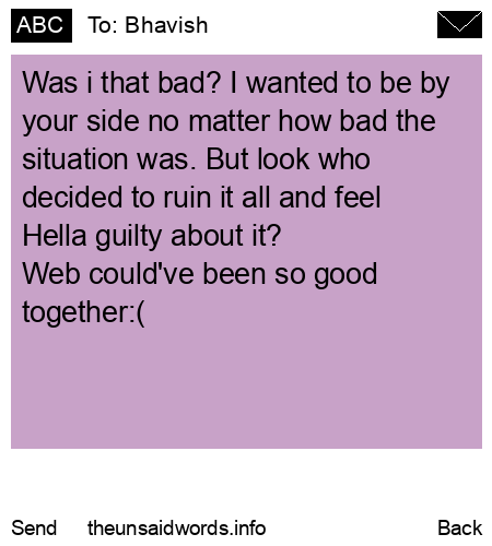 unsent message to Bhavish