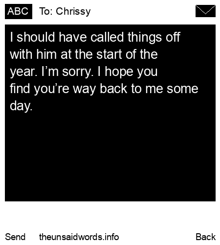 unsent message to Chrissy