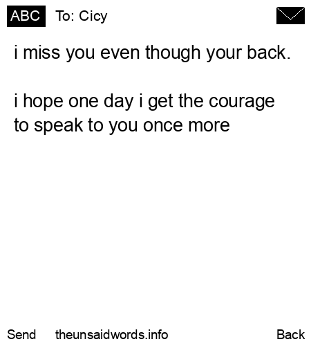 unsent message to Cicy
