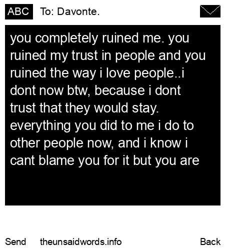 unsent message to Davonte.