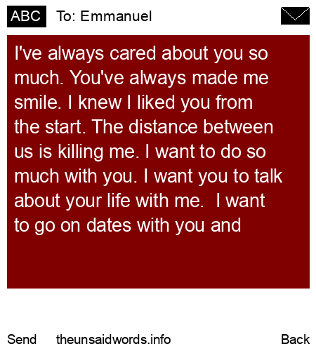 unsent message to Emmanuel