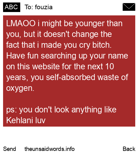 unsent message to fouzia
