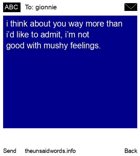 unsent message to gionnie