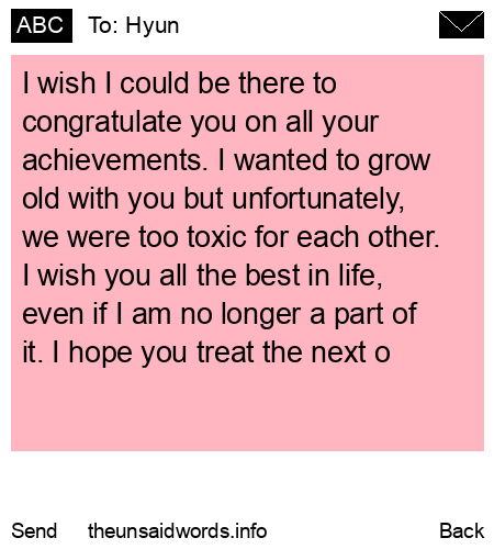 unsent message to Hyun
