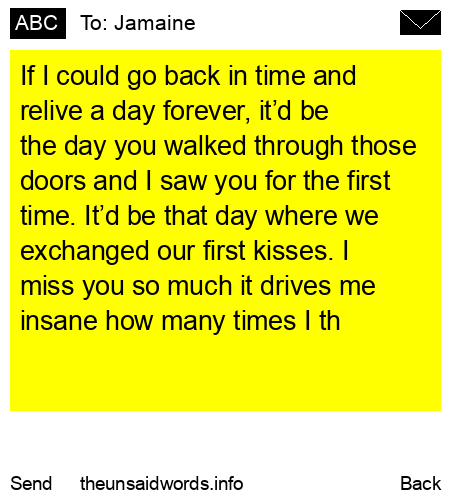 unsent message to Jamaine