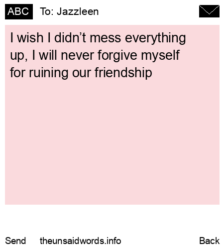unsent message to Jazzleen