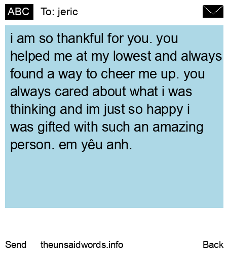 unsent message to jeric