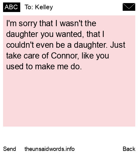 unsent message to Kelley