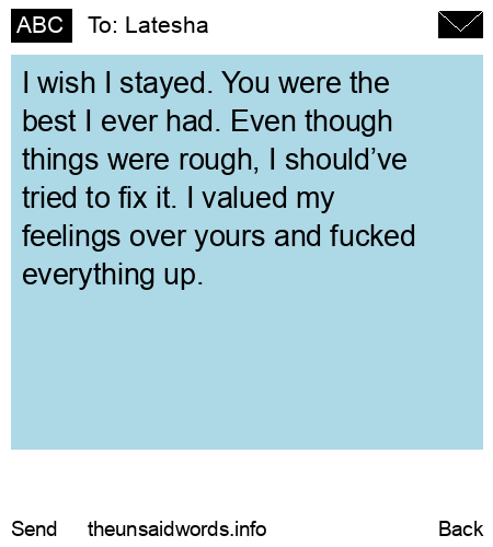 unsent message to Latesha