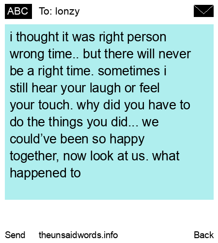 unsent message to lonzy