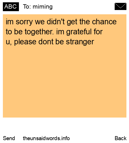 unsent message to miming