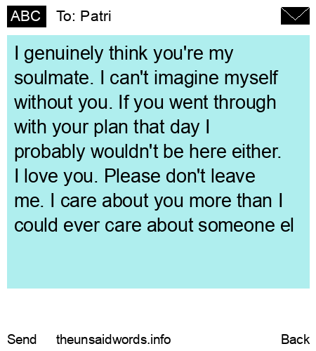 unsent message to Patri
