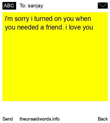 unsent message to sanjay