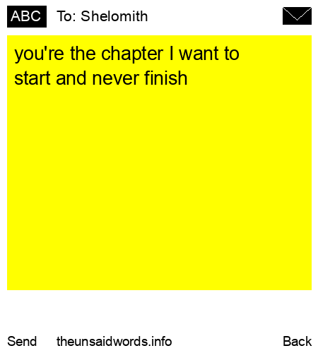 unsent message to Shelomith