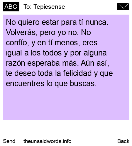 unsent message to Tepicsense