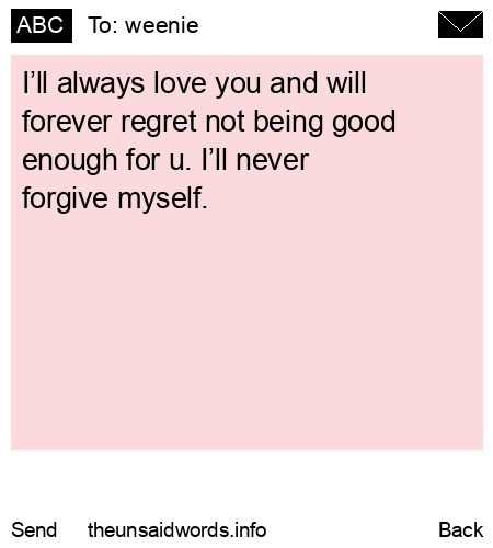 unsent message to weenie