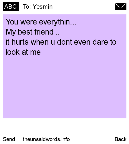unsent message to Yesmin 