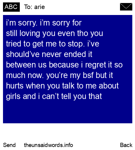 unsent message to arie