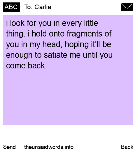 unsent message to Carlie