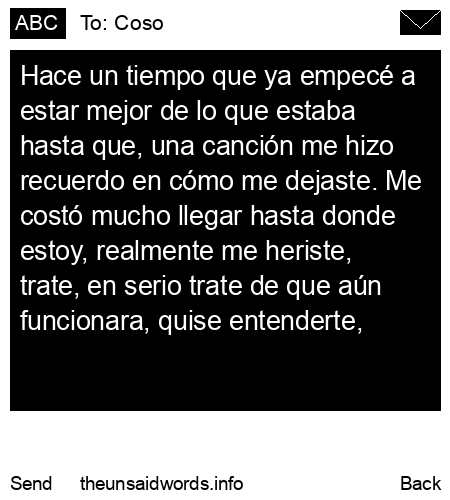 unsent message to Coso