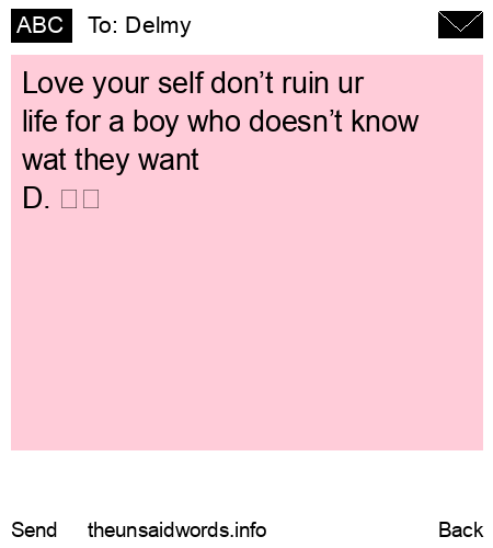 unsent message to Delmy