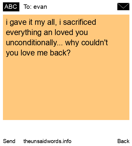 unsent message to evan