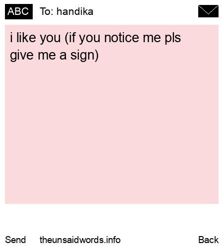unsent message to handika
