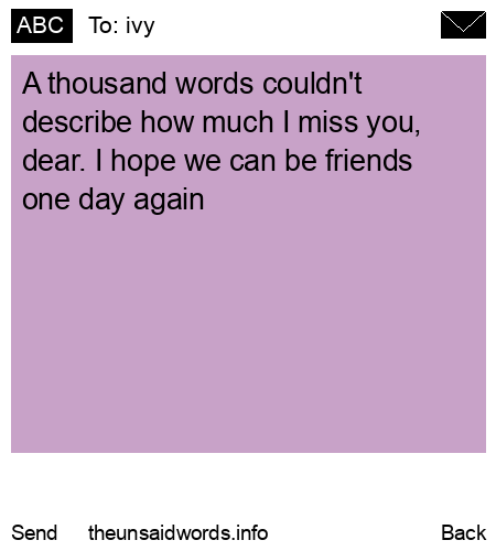 unsent message to ivy