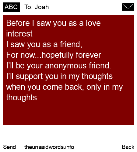 unsent message to Joah