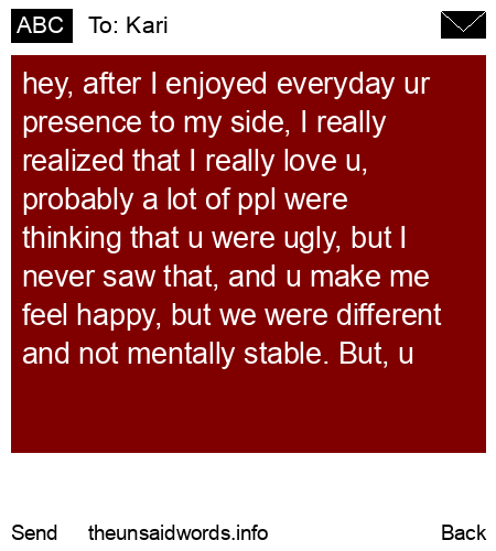unsent message to Kari