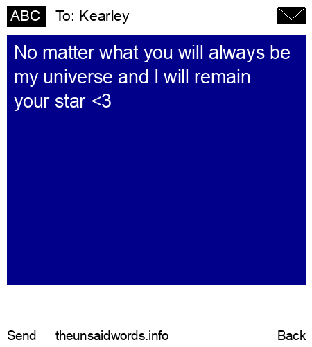 unsent message to Kearley